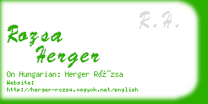 rozsa herger business card